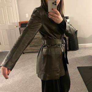 Massimo Dutti leather blazer/jacket